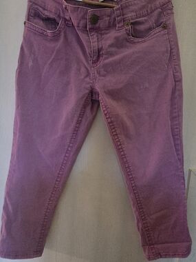 7 For All Mankind Purple,low waisted cropped Ankle Jeans